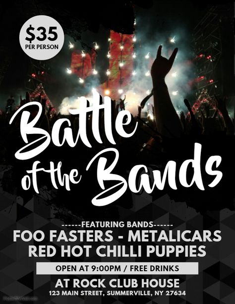 Battle of the bands flyer poster social media graphic design template. Battle Of The Band Poster, Free Cursive Worksheets, Band Flyer, Fact Family Worksheet, Social Media Graphic Design, Poster Social Media, Media Graphic Design, Battle Of The Bands, Yearbook Ideas