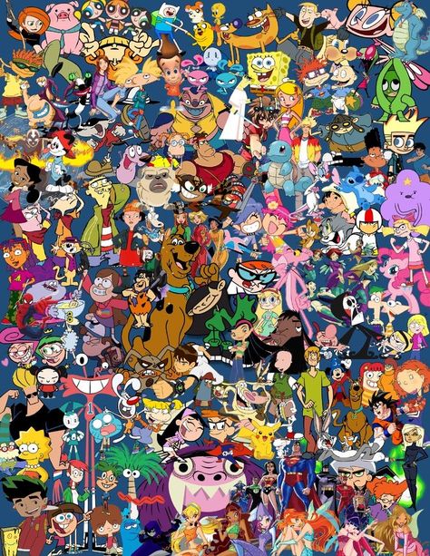 Cartoon Network Old Cartoons, 80s Cartoons Wallpaper, All Cartoon Network Characters, 90s Cartoon Wallpaper Iphone Wallpapers, Cartoon Collage Wallpaper, Old Cartoon Network Characters, Cartoon Character Collage, 2000s Cartoon Characters, 90s Cartoon Art