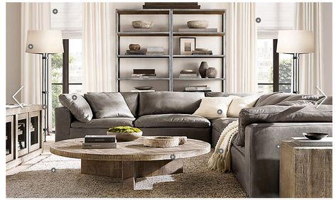 Modern, minimalist, classic, living room restoration hardware. Black living room, white living room. Grey living room. interior design. grey couch Restoration Hardware Living Room Ideas, Table In Family Room, Living Room Restoration Hardware, Cloud Couch Living Room, Rh Living Room, Restoration Hardware Living Room, Room Ideas Inspiration, Havenly Living Room, Cloud Couch