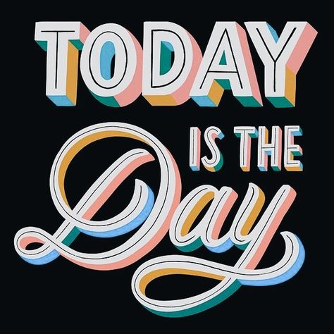 Graphisches Design, Type Treatments, Hand Lettering Inspiration, Today Is The Day, Types Of Lettering, Happy Words, Typography Letters, Typography Inspiration, Typography Logo