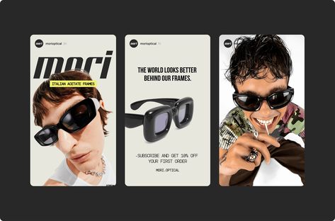 Mori Optical - Brand Identity & Website :: Behance Glasses Social Media Design, Sunglasses Website Design, Glasses Ads, Banner Design Website, Eyewear Branding, Eyewear Website, Eyewear Ad, Baekhyun Fanart, Catalog Design Layout