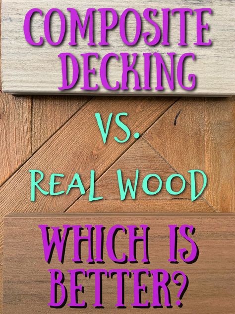 composite decking vs real wood, which is the better choice? #decking #deck #compositedeck #outdoor #homerenovation #backyard #composite #realwooddeck #reno #outdoorspace Wood Deck Alternatives, Plastic Wood Deck, Decking Material Ideas, Composite Decking Ideas Garden, Deck Replacement Ideas, Composite Front Porch, Deck Material Options, Synthetic Wood Deck, Backyard Wood Deck