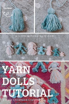 Simple Wool Crafts, Mermaid Yarn Doll Diy, Wool Dolls Diy, Wool Dolls How To Make, Throw A Fit Yarn Doll, Yarn Dolls How To Make, Simple Childhood, Diy Yarn Dolls, Yarn Animals