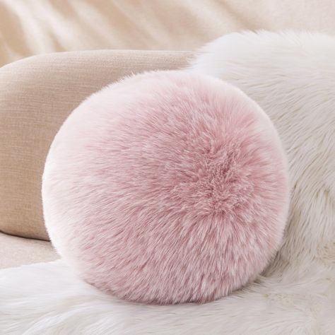 PRICES MAY VARY. SOFT AND FLUFFY IMITATED FOX FUR: The round pillow made of high-grade extra-long imitation fur is soft and elegant, and feels cozy in your hand. It is made of skin-friendly material and filled with pp cotton, allowing you to enjoy softness and warmth. SIZE AND COLOR: Measuring 9 inches, these ball pillows offer a variety of options for your interior decor, bringing a touch of freshness and modernity to your living space. Easy to clean: Our spherical throw pillows are fade-resist Preppy Throw Pillows, Kawaii Pillows, Round Pillows, Kawaii Pillow, Statement Pillow, Pillow For Sofa, Cute Pillow, Bed Chair, House Bedroom