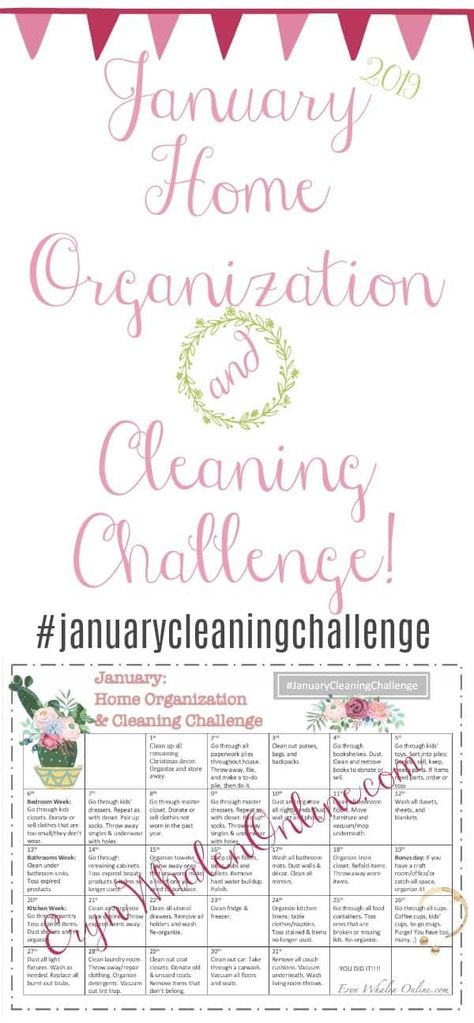 January home organization & cleaning challenge. 31 actionable daily tasks to have the cleanest home ever for the New Year! #cleanhome #cleanhouse New Year Cleaning, Organization Challenge, House Is A Mess, Cleaning Organization, Cleaning Challenge, Cleaning Home, Organizing Challenges, Pinterest Style, Anti Aging Beauty