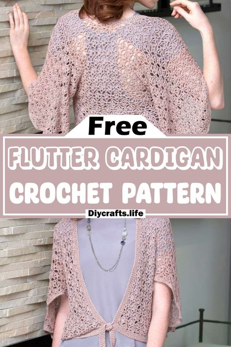 Summer Cardigan Crochet Pattern, Free Crochet Cardigan Patterns, Crochet Shrug Pattern Free, Free Crochet Cardigan, Cardigan Free Pattern, Crochet Jackets, Crochet Apparel, Diy Cardigan, Crocheted Cardigan