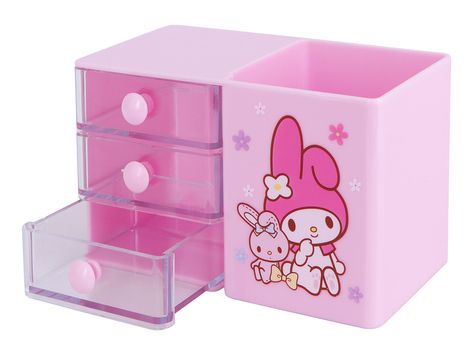 Roffatide Aniem My Melody Desktop Desk Office Supplies Container Pen Holder for Desk Cute Pencil Cup Pot Makeup Brush Holder Mini Box Sanrio Desk Decor, My Melody Organizer, Aesthetic Desk Organizer, Sanrio Room Decor, Sanrio Room, Desktop Desk, Kawaii Desk, Accessories Kawaii, Dream Items