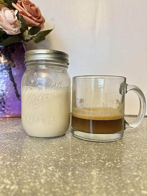 Homemade Almond Milk Coffee Creamer, Homemade Coffee Creamer With Almond Milk, Almond Milk Coffee Creamer Recipes, Coffee Creamer With Almond Milk, Almond Milk Creamer Recipes, Almond Milk Coffee Creamer, Condensed Milk Coffee, Diy Almond Milk, Almond Milk Creamer