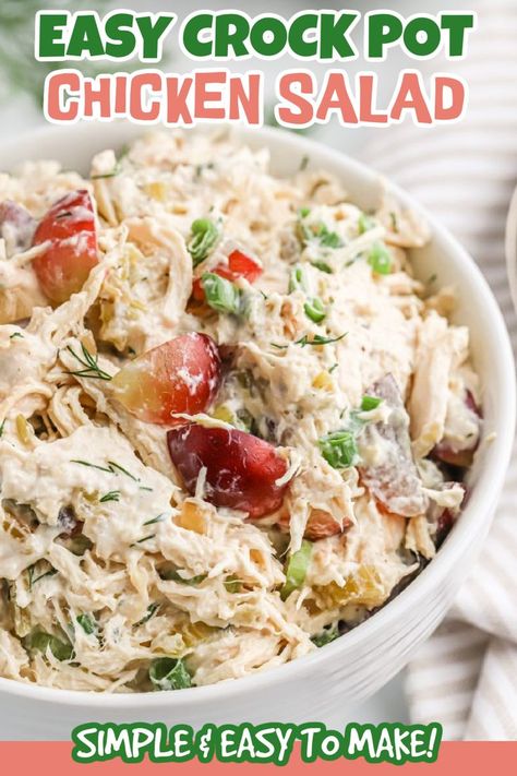 Crock Pot Chicken Salad, Crockpot Chicken For Chicken Salad, Crock Pot Chicken Salad Recipe, Chicken Salad In Crockpot, Creamy Chicken Salad Recipe, How To Cook Chicken For Chicken Salad, Crockpot Chicken Salad Recipe, Chicken Salad Crockpot, Crockpot Chicken Salad