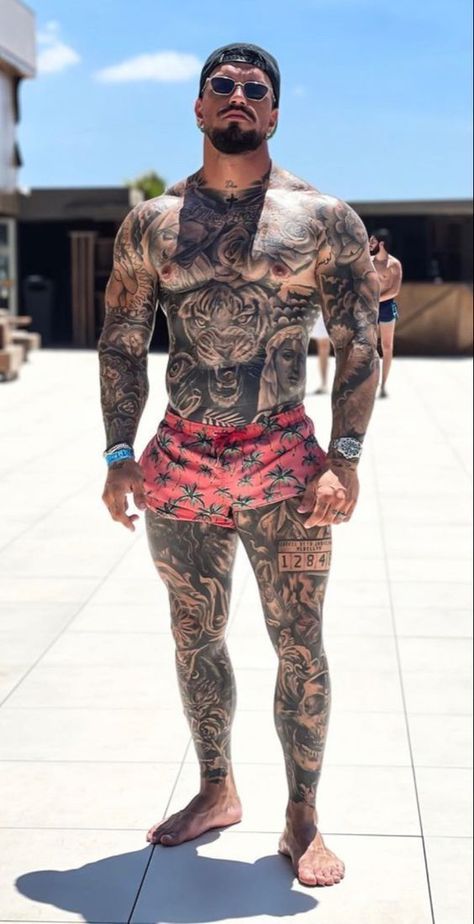 Top Chest Tattoo For Men, Mens Full Body Tattoo, Full Body Tattoo Man, Leg Tattoo Men Sleeve, Full Body Tattoo Men, Full Leg Tattoo Men, Rare Tattoos Men, Japanese Leg Sleeve, Leg Sleeve Tattoo Male