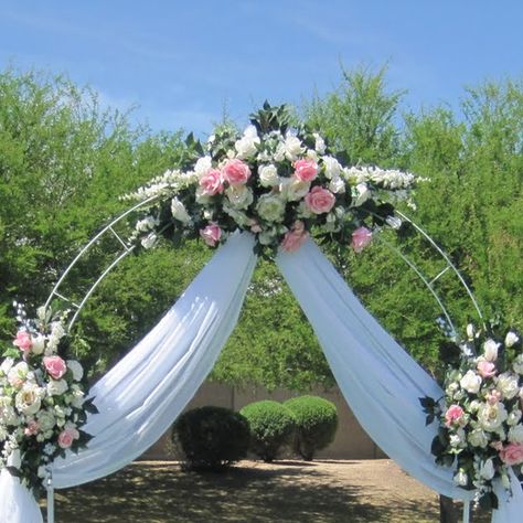 Wedding Arch Tulle, Balloon Arch Frame, Metal Wedding Arch, Metal Wedding, Arch Wedding, Wedding Arch Flowers, Arch Flowers, Arch Decoration Wedding, Prom Flowers