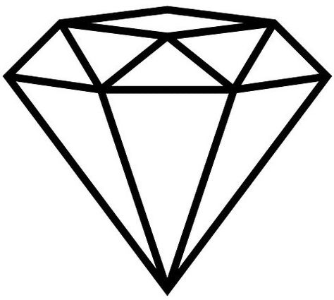 Gem Drawing, Diamond Outline, Outline Designs, Clipart Black And White, Diy Box, 50 States, Crafts To Do, Simple Tattoos, Coloring For Kids