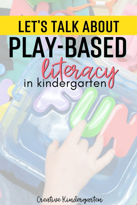 A discussion about play-based literacy learning in the kindergarten classroom. What that looks like, what it means and how it works in my classroom. Literacy Play Based Learning, Play Based Literacy Activities Kindergarten, Learning Through Play Kindergarten, Literacy Through Play, Play Based Writing Activities, Kindy Literacy Activities, Play Based Reading Activities, Kindergarten Literacy Centres, Kindergarten Play Based Learning