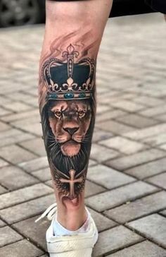 25 Epic Leg Tattoos for Men | Tatuagem na perna, Tatuagem panturrilha masculina, Tatuagem panturilha Lion Leg Tattoo, Leg Tattoos For Men, Calf Tattoo Men, Leo Tattoo Designs, Tattoo Ideas Males, Best Leg Tattoos, Lower Leg Tattoos, Unique Tattoos For Men, 16 Tattoo