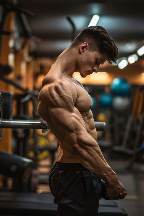 Muscular Arm, Lean Muscle Men, Muscular Back, Best Shoulder Workout, Dumbbell Press, Gorgeous Guys, Ultimate Workout, Men Photography, Upper Body Strength