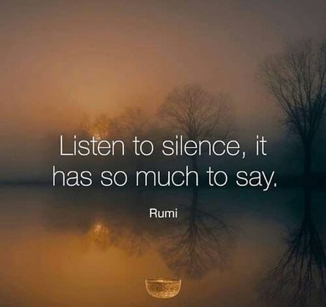 Thank U, thank U for listening to my silence and understanding something was wrong...not sure how U knew, but thank U.  I love U Listen To The Silence, Cool Galaxy Wallpapers, Inspirational Memes, Silence Quotes, Inspirational Quotes Posters, Awakening Quotes, Rumi Quotes, Spiritual Messages, Yoga Quotes