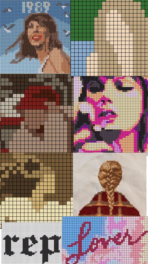 Taylor Swift Pixel Art, Estilo Taylor Swift, Pixel Art Grid, Tapestry Crochet Patterns, Tapestry Crochet, Perler Beads, Pixel Art, To Look, Taylor Swift