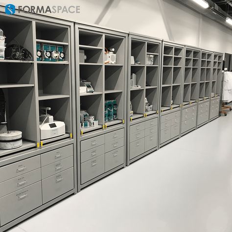 Lab Organization, Instrument Wall, Open Office Design, Science Room, Laboratory Design, Lab Instruments, Lab Design, Biology Labs, Grey Laminate