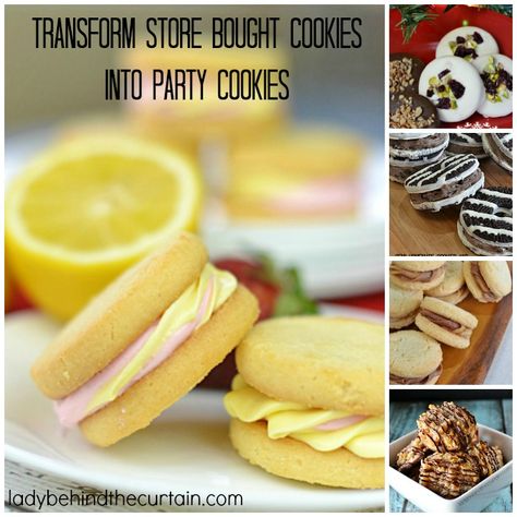 Transform Store Bought Cookies into Party Cookies |  This round up has three ways to transform store bought cookies into party cookies with five recipes.  Basically a hostesses dream dessert. Dessert Ideas For Party, Party Cookies Recipe, Store Bought Cookies, Refrigerated Cookie Dough, Dessert Hacks, Cookie Hacks, Party Cookies, Store Bought Cake, Dipped Cookies