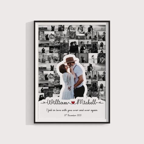 2 Year Wedding Anniversary Gifts For Her, Couple Picture Collage, Love Anniversary Gifts For Him, Unique Gift For Boyfriend, First Anniversary Ideas For Boyfriend, Best Wedding Gifts For Couple, First Anniversary Gift For Husband, 1st Wedding Anniversary Gift For Him, Wedding Anniversary Gifts For Husband