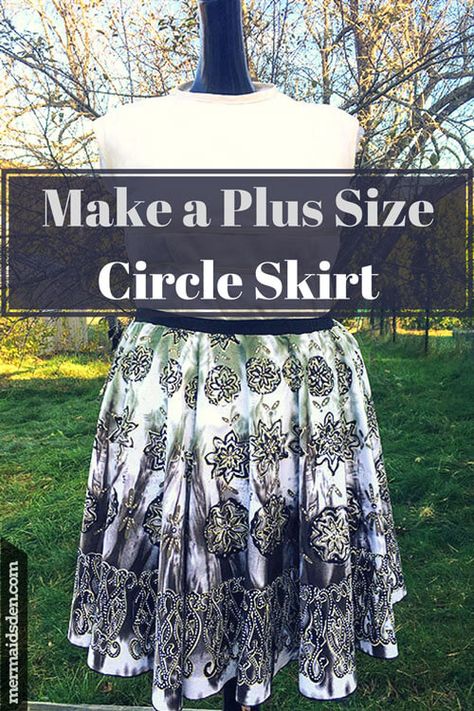 In this post, I'll walk you through the process of creating a plus size circle skirt using a vintage fabric panel and a waistband from an old pair of leggings. Plus Size Circle Skirt, Diy Plushies, Recycle Fashion, Artist Marketing, Circle Skirt Pattern, Skirt Pattern Free, Plus Size Summer Fashion, Plus Size Sewing Patterns, Circle Skirts