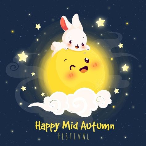 Mid Autumn Festival Craft, Festival Paint, New Year Backdrop, Mooncake Festival, Happy Mid Autumn Festival, Chinese Festival, Moon Festival, Birthday Wishes And Images, 강아지 그림