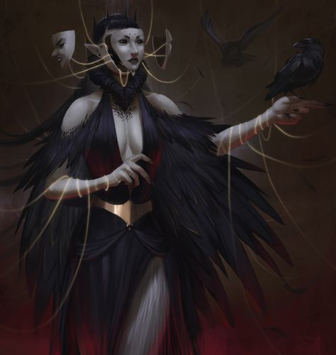 ArtStation - Raven Queen, Caio Santos Matron Of Ravens, Raven Queen Dnd, Raven Queen, Critical Role Fan Art, Queen Art, Dnd Art, Critical Role, Dnd Characters, Ravens