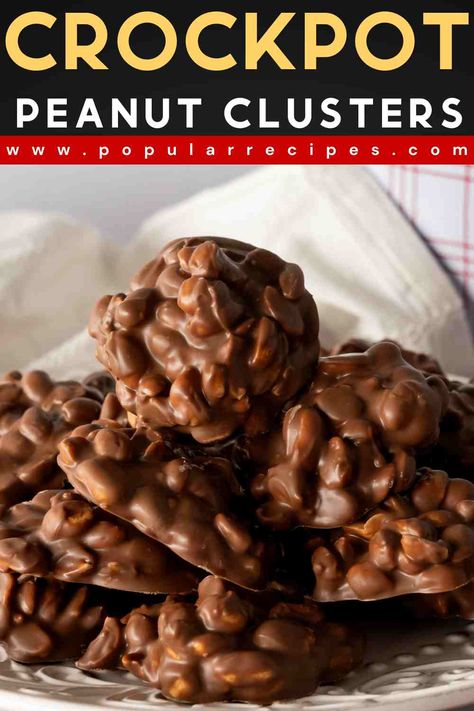 Try this easy and delicious recipe for Crockpot Chocolate Peanut Clusters. These peanut clusters in a Crockpot are the perfect combination of sweet and salty flavors for your holiday gatherings. Peanut Clusters Recipe, Peanut Clusters In Crockpot, Clusters Recipe, Chocolate Peanut Clusters, Vegan Chocolate Truffles, Peanut Chocolate, Chocolate Clusters, Vegan Slow Cooker Recipes, Vegan Chocolate Recipes