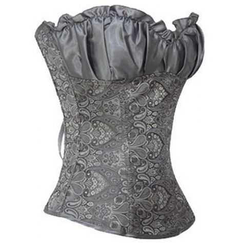 Slimming Ruffled V-Neck Backless Strapless Women's Corset Corset & Bustiers | RoseGal.com Mobile Grey Corset, Retro Outfit, Plus Size Corset, Corset Fashion, Estilo Rock, Corsets And Bustiers, Retro Mode, Corset Lingerie, Bustier Top