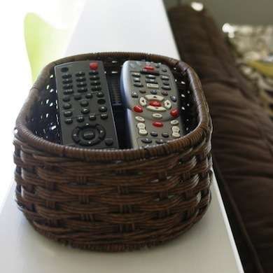 Remote Control Storage Uses For Baskets, Tv Remote Holder, House Organization, Remote Control Storage, Remote Holder, Remote Control Holder, Firewood Storage, Living Room Update, Basket Storage