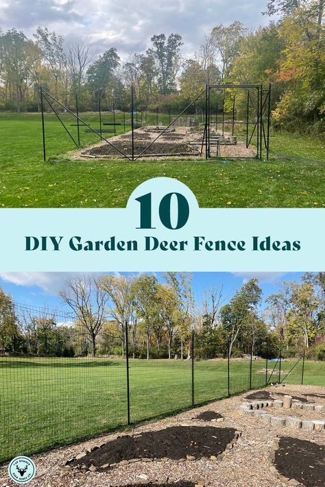 Tall Garden Fence With Gate, Backyard Garden Deer Proof, Vegetable Fence Ideas, How To Build A Fenced In Garden, Simple Garden Fence Diy, East Garden Fence, Small Fenced Vegetable Garden, Building Garden Fence, Easy Deer Proof Garden Fence