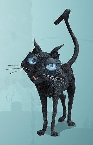 Silvestre The Cat From Coraline, Cat From Coraline, Coraline, A Black, Black Cat, Wallpapers, Wall, Blue, White