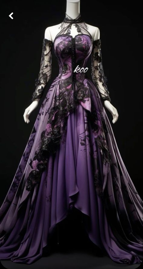 Goth Wedding Dresses, Purple Gowns, Dark Dress, Fairytale Fashion, Fantasy Dresses, Dream Wedding Ideas Dresses, Fantasy Gowns, Pretty Prom Dresses, Fairytale Dress