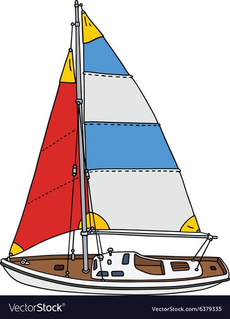 Sail Illustration, Yacht Illustration, Yacht Drawing, Sailboat Pictures, How To Drow, Clip Art Pictures, Poster Ideas, Sailing Yacht, Hand Drawing