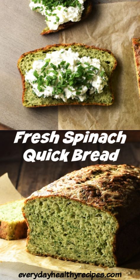 Spinach Cheese Bread Recipe, Spinach Bread Recipes, Baked Savoury Snacks, Uses For Spinach, Spinach For Breakfast, Spinach Bread Recipe, Spinach Loaf, Bread With Buttermilk, Spinach Cakes