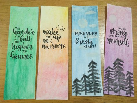 #calligraphy #watercolour #bookmarks #quotes Quotes On Bookmarks, Quotes To Write On Bookmarks, Book Mark Ideas With Quotes, Diy Bookmarks With Quotes, Handmade Bookmarks With Quotes, Watercolor Bookmarks Quotes, Quotes For Bookmark, Bookmarks Handmade Quotes, Bookmark Ideas Quotes