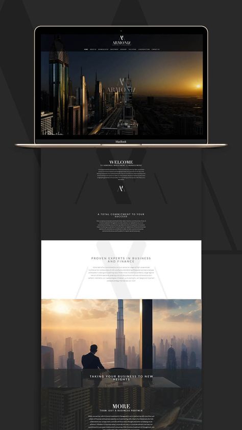 Armonia Investment & Management - Highly End Corporate Website Design. Responsive Mobile Friendly Wealth Management Website Design, Website Design Finance, High End Website, Web Design Corporate, High End Website Design, Luxury Website Design Inspiration, Investment Website Design, Finance Website Design, Elegant Web Design
