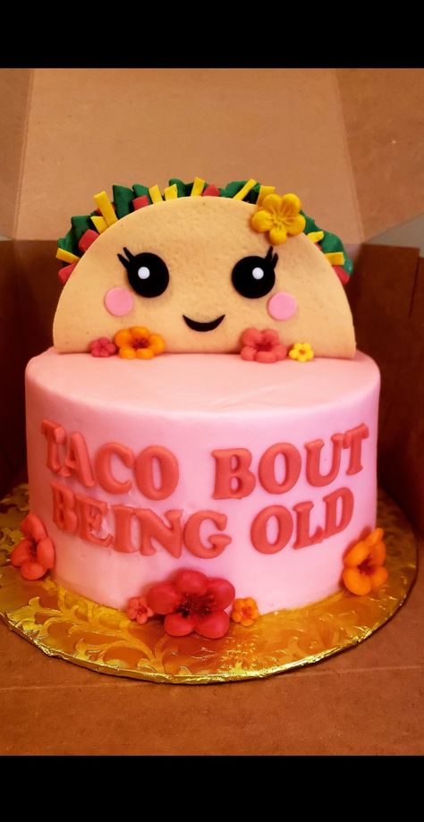 Taco Bout A Party Cake, 50th Taco Birthday Party, Adios To My 20s Cake, Taco Theme Birthday Cake, Taco About A Baby Cake, Taco Themed Cake, Taco Cake Birthday, Taco Cake Ideas, Taco Theme Cake