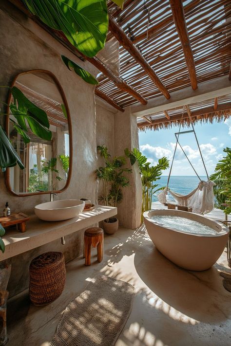 #architecture #hotels #interior #vacation #travel #ofwhitearchitect #bathroom Spa Wet Room, Vacation Home Bathroom, Bahamas Bathroom, Resort Bathroom, Coastal Decor Bathroom, Hotels Interior, Boho Coastal Decor, Mexican Restaurant Decor, Tropical Interior Design