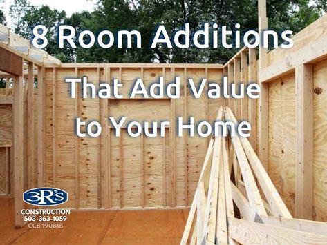 CONTRACTOR TIP: These 8 Room Additions will add value to your home. Ready to start your home addition? Schedule today. 📞503-363-1059 Old House Additions Ideas, Adding Addition To Side Of House, Add Room To House, Back Of House Addition, Home Additions Side Of House, Building An Addition To House, Adding A Room To Your House, Home Addition Ideas Extensions, Bonus Room Addition