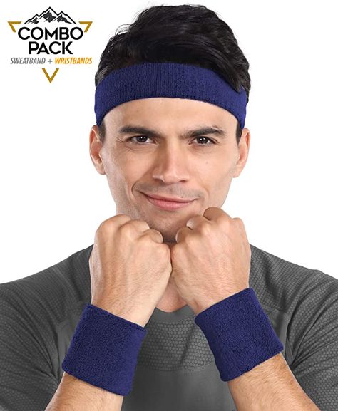 Amazon.com: Sweatbands - Head & Wrist Sweat Bands Set - Athletic Headband & Sports Wristbands for Men & Women - Cotton Terry Cloth Bands for Working Out, Tennis, Basketball, Baseball, Football & Gym Exercise: Clothing Character Exploration, Seventh Birthday, Terry Cloth Headband, Sweat Bands, Headband Sports, Sweat Headbands, Football Practice, Basketball Gym, Matching Sweats