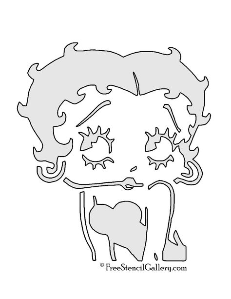 Betty Boop Stencil | Free Stencil Gallery Monster High Pumpkin Stencil, Cool Pumpkin Carving Templates, Bow Pumpkin Carving Stencil, Cute Stencils Printables, Pumkin Carving Printable, Mike Wazowski Pumpkin Stencil, Ghostface Pumpkin Stencil, Bratz Stencil, Aesthetic Pumpkin Carving Stencil