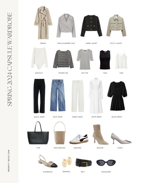 THE SPRING 2024 CAPSULE WARDROBE - Merritt Beck Spring 2024 Wardrobe Capsule, 2024 Spring Capsule Wardrobe, 7x7 Capsule Wardrobe, Spring Capsule 2024, Spring Looks 2024, 7x7 Challenge, Teacher Capsule Wardrobe Spring, 2024 Capsule Wardrobe, Capsule Wardrobe 2024 Spring