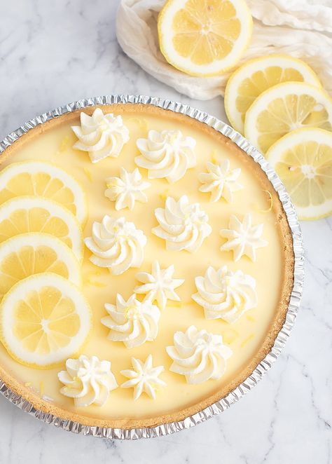 4 Ingredient No Bake Lemon Pie Citrus Dishes, Lemon Pie Recipe Condensed Milk, Recipe With Graham Cracker Crust, Easy Lemon Pie, No Bake Lemon Pie, Lemon Icebox Pie, Lemon Pie Recipe, Lemon Treats, Lemon Pie Filling