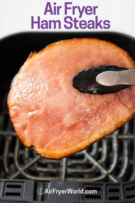 Air Fry Ham, Fried Ham Steak, Easy Thanksgiving Dish, Air Fryer Recipes Uk, Air Fryer Ham, Air Fryer Recipes Pork, Ham Steak Recipes, Fried Ham, Recipe For Air Fryer