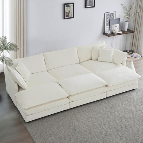 PRICES MAY VARY. 【Flexible Combination】This deep seat sectional sofa is not a fixed combination, it’s easily converted to an L-shaped sofa, a couch bed, or a loveseat. You can place the sectional as any module you like. 【Ultimate Comfort】Comfy cloud sofa sleeper features a double thick cushion with high-density foam padding and a spring system for luxurious comfort and support, greatly avoiding collapse during long-term use. 【Preuim Chenille Fabric】The chenille fabric is soft and skin-friendly, Cute Pull Out Couch, Memory Foam Couch, Cloud Sectional Living Room, Couches Living Room Comfy, Extra Deep Sofa, Most Comfortable Couch, Bed For Living Room, Cloud Couch, Cloud Sofa