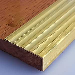 CMYUN Non-Slip Brass Stair Edge Protector/Stair Nosing Strips, Narrow Step Edge Trim Guard, Floor Transition Strip Nosing Protector for Wood Tile (Size : 48x18mm(1.89"x0.71")) Stair Tread Bullnose, Stair Treads Bullnose, Tile Stair Nosing, Square Nose Stair Treads, Floor Transition Strip, Vinyl Stair Nosing Lowe's, Floor Transition, Stairs Edge, Transition Strips