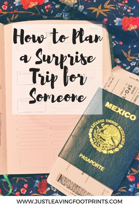 How to Plan a Surprise Trip for Someone Surprise Vacation Reveal, Surprise Birthday Trip, Surprise Trip Reveal, Surprise Vacation, Presents For Boyfriend, Sustainable Tourism, Reveal Ideas, Travel Planning, Planning Tips