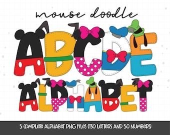 Mickey Doodle, Disney Characters Letters, Doodle Letters Alphabet, Character Alphabet, Alphabet Disney, Mickey Mouse Letters, Alfabeto Disney, Disney Names, Disney Letters