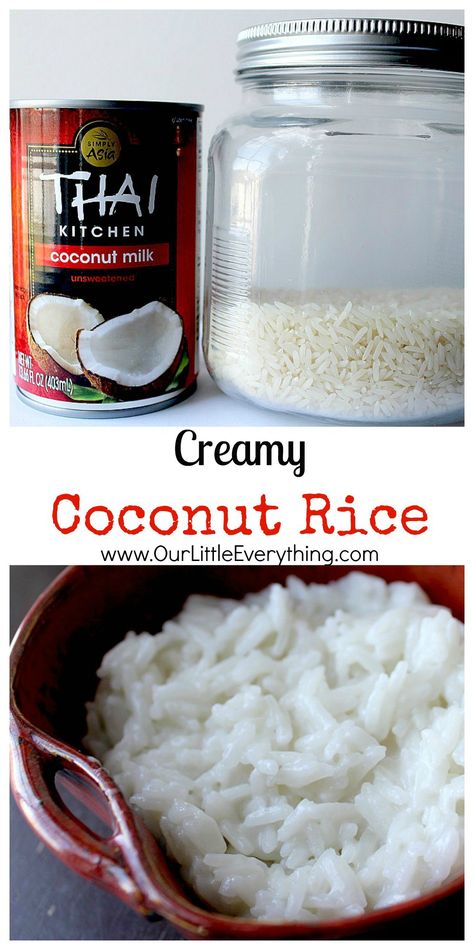 Creamy Coconut Rice, Coconut Rice Recipe, Cibo Asiatico, Coconut Milk Recipes, Rice Side Dishes, Coconut Rice, Coconut Recipes, Idee Pasto Sano, Rice Recipe